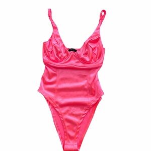 Nasty Gal Vibrant Pink Bodysuit Size Small